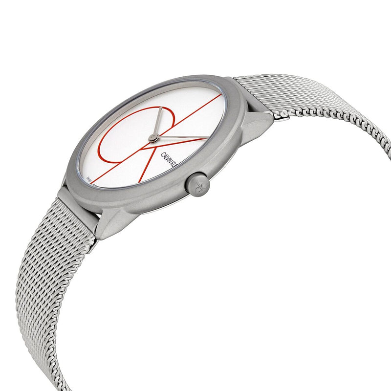  Shop Authentic Calvin Klein Minimal White Dial Silver Mesh Bracelet Watch for Women - K3M52152 - Luxxuri
