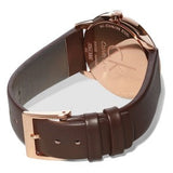  Shop Authentic Calvin Klein Minimal White Dial Brown Leather Strap Watch for Men - K3M216G6 - Luxxuri