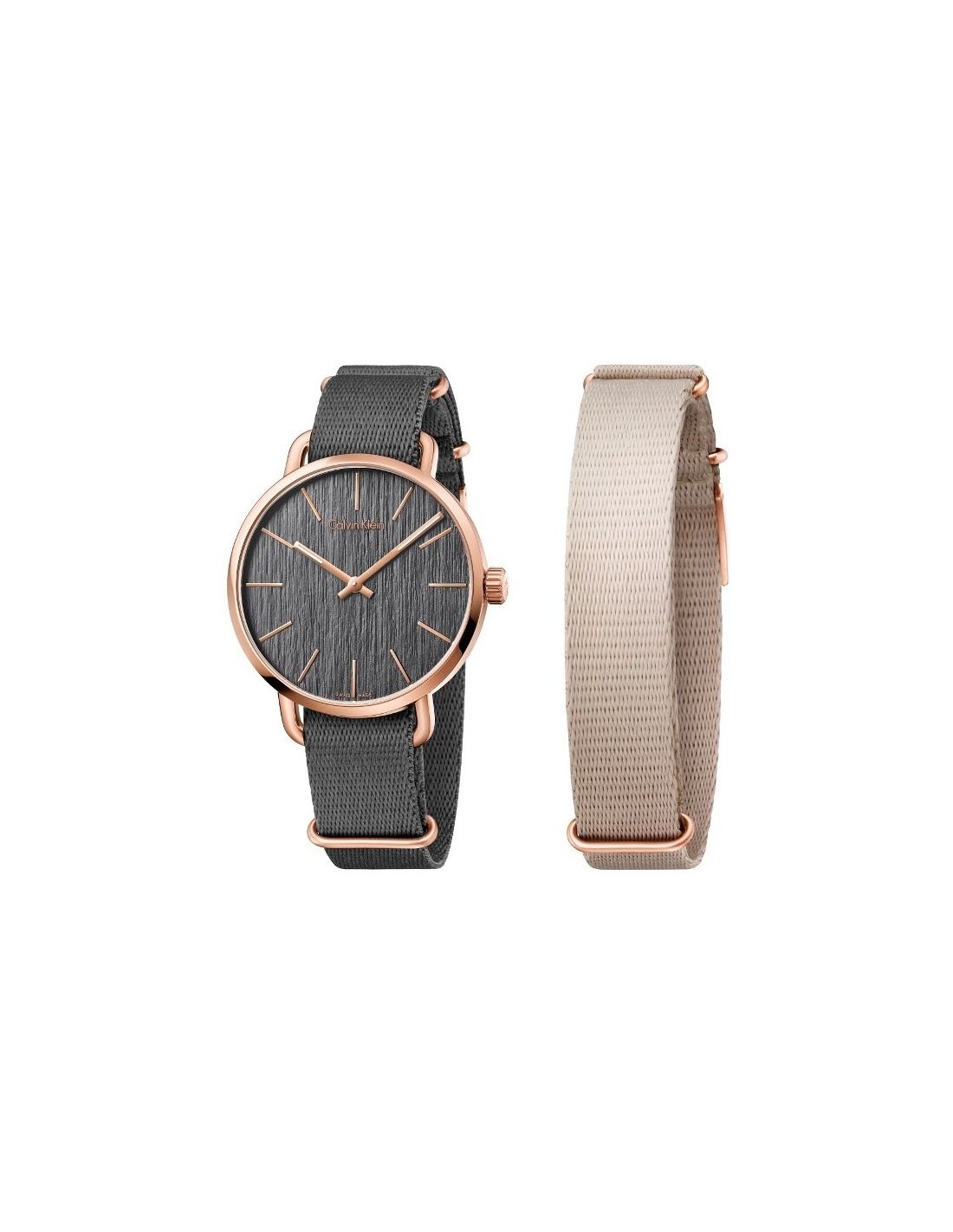  Shop Authentic Calvin Klein Even Grey Dial Grey NATO Strap Watch for Men - K7B216P3 - Luxxuri