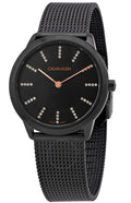  Shop Authentic Calvin Klein Minimal Diamonds Black Dial Black Mesh Bracelet Watch for Women - K3M22X2X - Luxxuri
