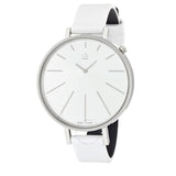  Shop Authentic Calvin Klein Equal White Dial White Leather Strap Watch for Women - K3E231L6 - Luxxuri
