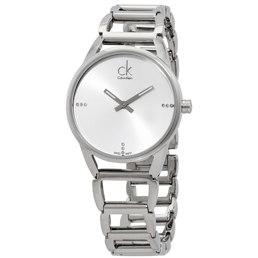  Shop Authentic Calvin Klein Stately Silver Dial Silver Steel Strap Watch for Women - K3G2312W - Luxxuri