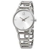  Shop Authentic Calvin Klein Stately Silver Dial Silver Steel Strap Watch for Women - K3G2312W - Luxxuri
