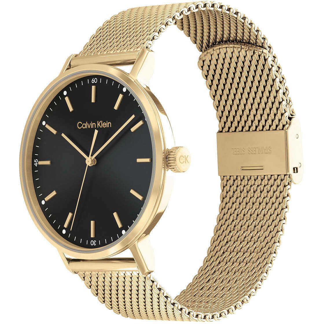  Shop Authentic Calvin Klein Minimal Black Dial Rose Gold Mesh Bracelet Watch for Women - K3M2262Y - Luxxuri