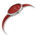  Shop Authentic Calvin Klein Glam Transparent Dial Red Leather Strap Watch for Women - K9423144 - Luxxuri