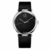  Shop Authentic Calvin Klein Sight Black Dial Black Leather Strap Watch for Men - K1S21102 - Luxxuri