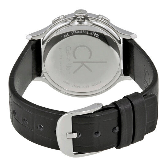  Shop Authentic Calvin Klein Skirt Chronograph Black Dial Black Leather Strap Watch for Men - K2U291C1 - Luxxuri