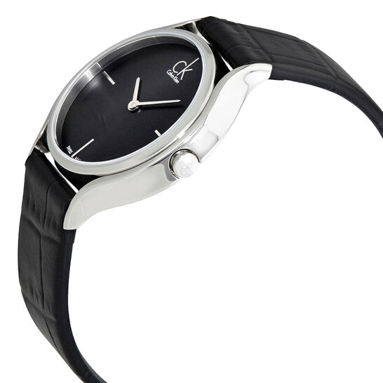 Shop Authentic Calvin Klein Skirt Black Dial Black Leather Strap Watch for Women  - K2U231C1 - Luxxuri