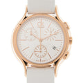  Shop Authentic Calvin Klein Skirt Chronograph White Dial White Leather Strap Watch for Women - K2U296L6 - Luxxuri