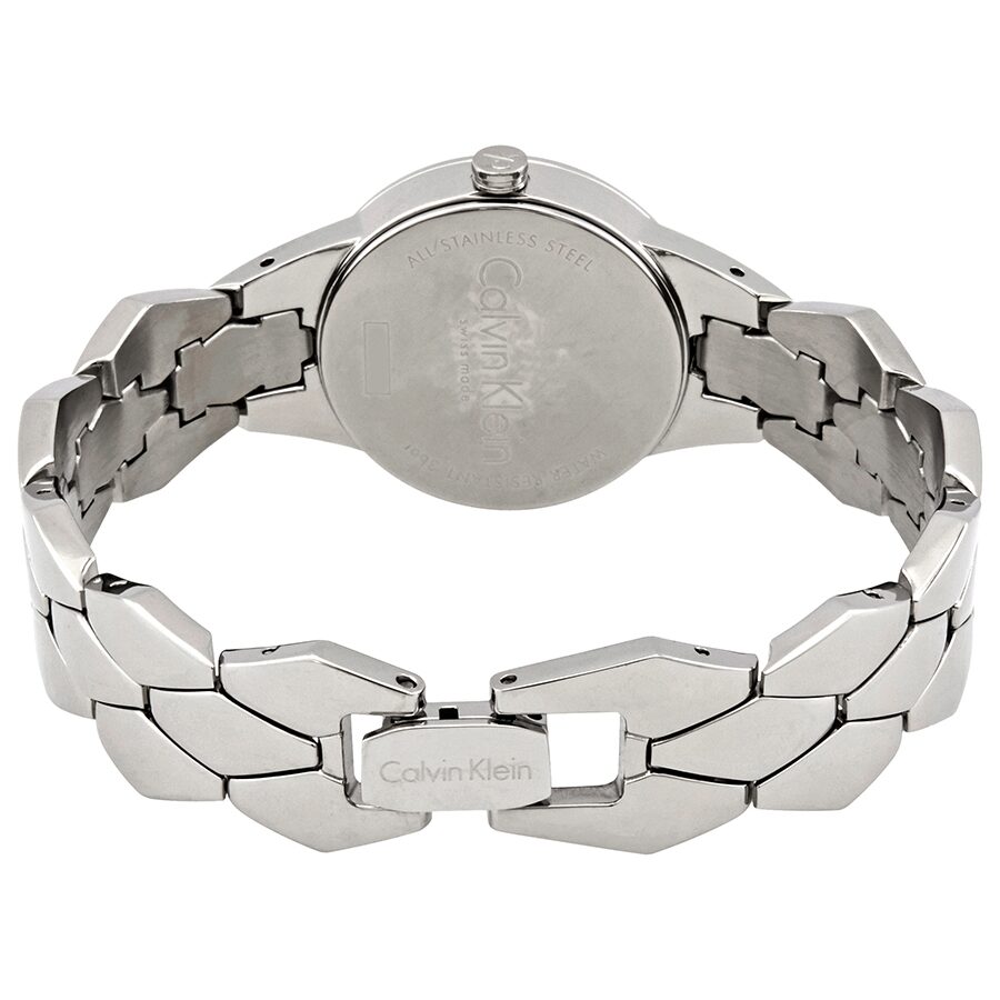 Shop Authentic Calvin Klein Snake Silver Dial Silver Steel Strap Watch For Women - K6E23146 - Luxxuri