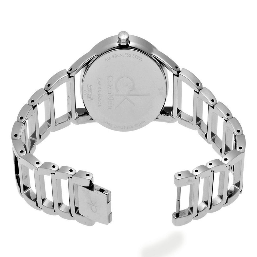  Shop Authentic Calvin Klein Stately Black Dial Silver Steel Strap Watch for Women - K3G23121 - Luxxuri