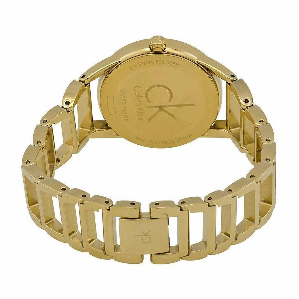  Shop Authentic Calvin Klein Stately White Dial Gold Steel Strap Watch for Women - K3G2352W - Luxxuri