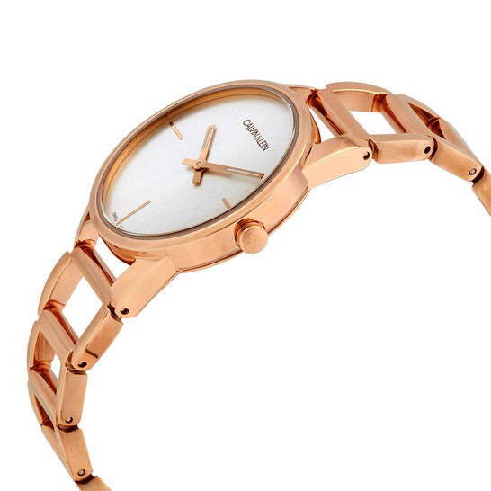  Shop Authentic Calvin Klein Stately White Dial Rose Gold Steel Strap Watch for Women - K3G23626 - Luxxuri