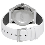  Shop Authentic Calvin Klein Steady Silver Dial White Leather Strap Watch for Women - K7Q211L6 - Luxxuri