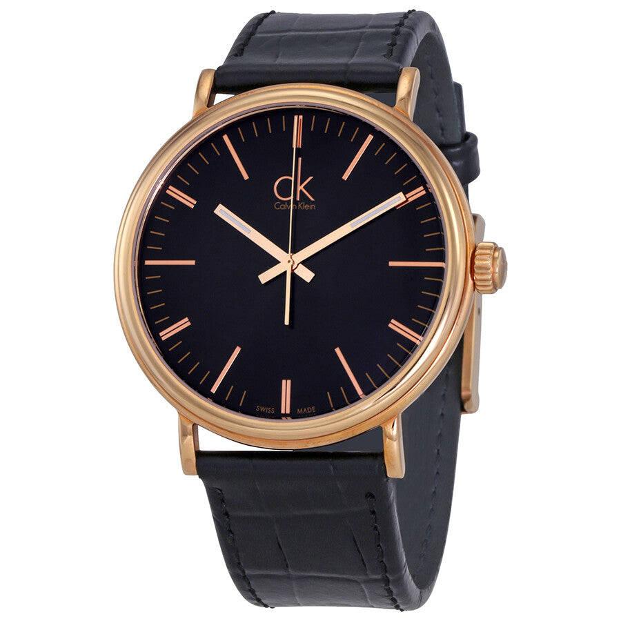  Shop Authentic Calvin Klein Surround Black Dial Black Leather Strap Watch for Men - K3W216C1 - Luxxuri