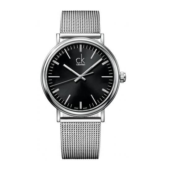  Shop Authentic Calvin Klein Surround Black Dial Silver Mesh Bracelet Watch for Men - K3W21121 - Luxxuri