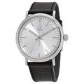  Shop Authentic Calvin Klein Surround Silver Dial Black Leather Strap Watch for Men - K3W211C6 - Luxxuri