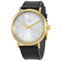  Shop Authentic Calvin Klein Surround Silver Dial Black Leather Strap Watch for Men - K3W215C6 - Luxxuri