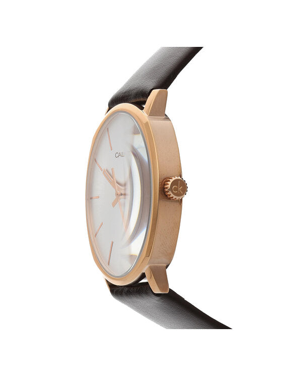 Shop Authentic Calvin Klein Posh Silver Dial Brown Leather Strap Watch for Men - K8Q316G6 - Luxxuri