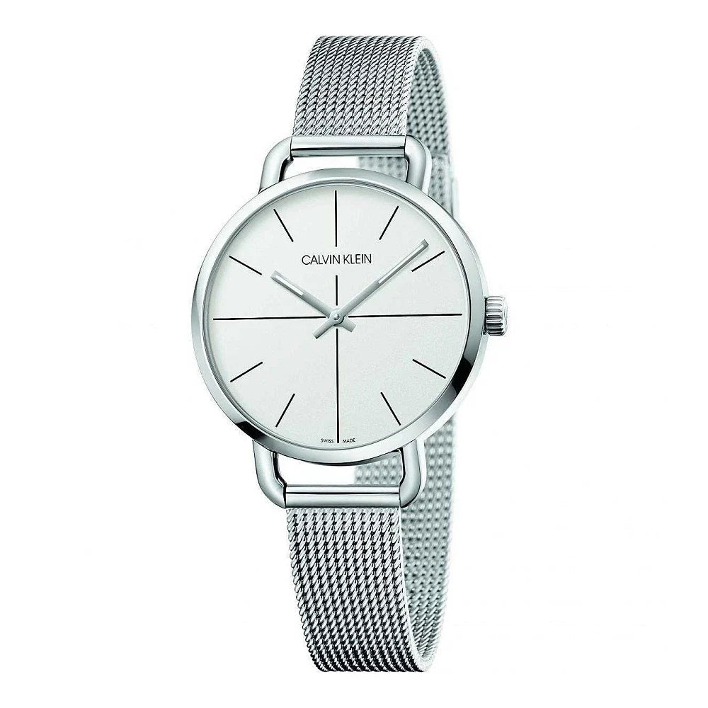  Shop Authentic Calvin Klein Even Quartz White Dial Silver Steel Strap Watch for Women - K7B21126 - Luxxuri