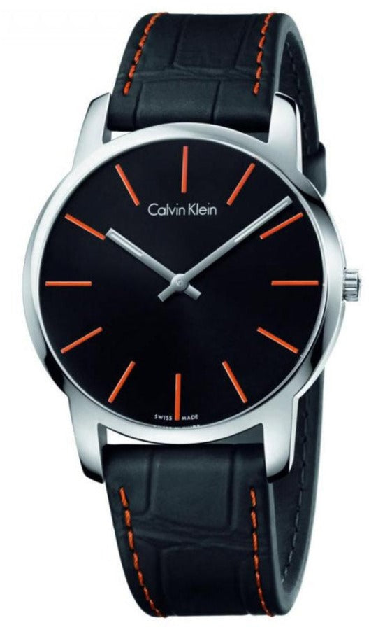  Shop Authentic Calvin Klein City Black Dial Black Leather Strap Watch for Men - K2G211C1 - Luxxuri
