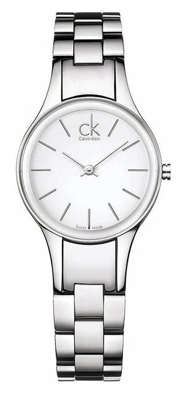  Shop Authentic Calvin Klein Simplicity White Dial Silver Steel Strap Watch for Women - K4323126 - Luxxuri