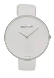  Shop Authentic Calvin Klein Full Moon White Dial White Leather Strap Watch for Women - K8Y231L6 - Luxxuri