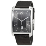  Shop Authentic Calvin Klein Window Black Dial Black Leather Strap Watch for Men - K2M21107 - Luxxuri