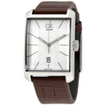  Shop Authentic Calvin Klein Window Silver Dial Brown Leather Strap Watch for Men - K2M21126 - Luxxuri