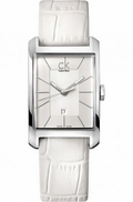  Shop Authentic Calvin Klein Window White Dial White Leather Strap Watch for Women - K2M23120 - Luxxuri