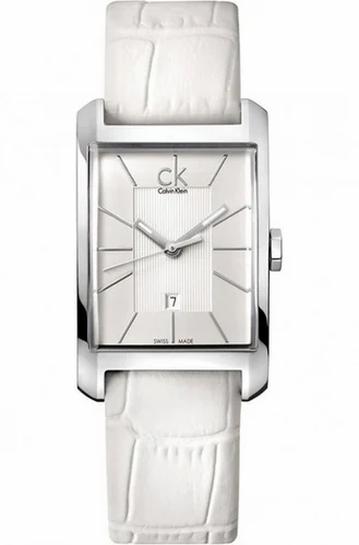  Shop Authentic Calvin Klein Window White Dial White Leather Strap Watch for Women - K2M23120 - Luxxuri