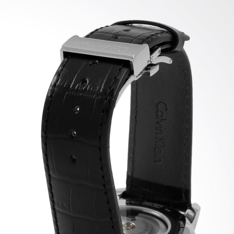  Shop Authentic Calvin Klein Infinity Automatic Black Dial Black Leather Strap Watch for Men - K5S341C1 - Luxxuri