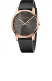 Shop Authentic Calvin Klein City Quartz Grey Dial Black Leather Strap Watch for Men - K2G2G6C3 - Luxxuri