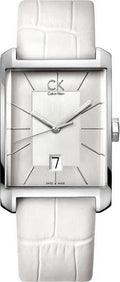  Shop Authentic Calvin Klein Window White Dial White Leather Strap Watch for Women - K2M23120 - Luxxuri