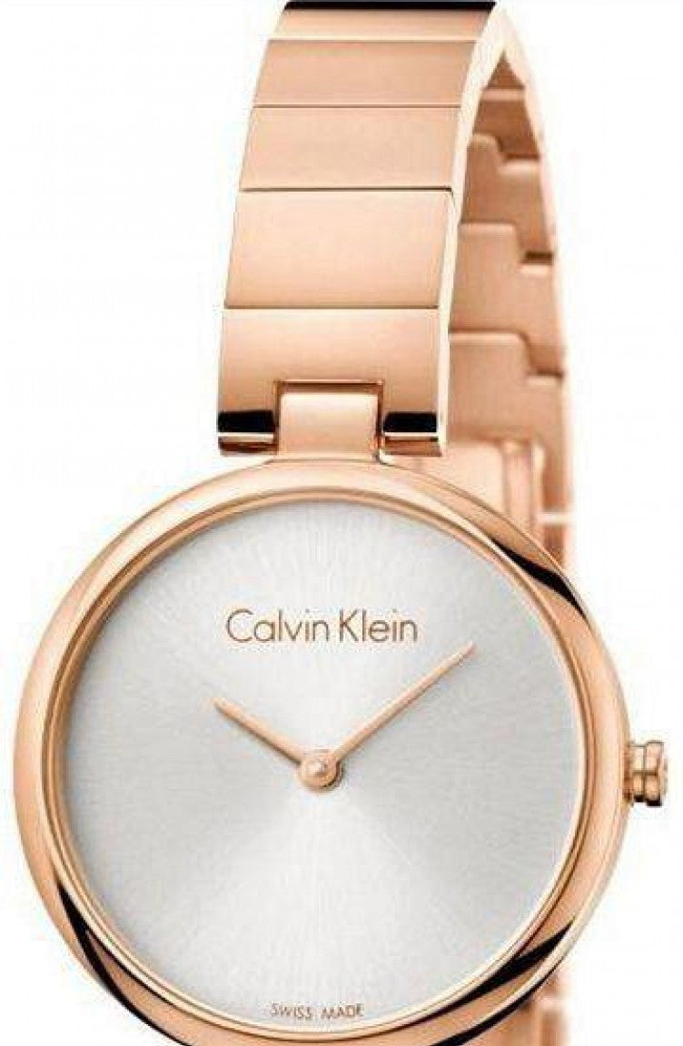  Shop Authentic Calvin Klein Authentic White Dial Rose Gold Steel Strap Watch for Women - K8G23646 - Luxxuri