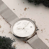  Shop Authentic Calvin Klein High Noon Silver Dial Silver Mesh Bracelet Watch for Men - K8M27126 - Luxxuri