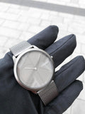  Shop Authentic Calvin Klein Minimal Grey Dial Grey Mesh Bracelet Watch for Men - K3M517P4 - Luxxuri