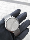  Shop Authentic Calvin Klein Minimal Grey Dial Grey Mesh Bracelet Watch for Men - K3M517P4 - Luxxuri
