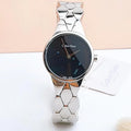  Shop Authentic Calvin Klein Snake Black Dial Silver Steel Strap Watch For Women - K6E23141 - Luxxuri