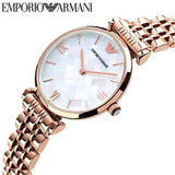  Shop Authentic Emporio Armani Mother of Pearl Dial Rose Gold Steel Strap Watch For Women - AR11110 - Luxxuri