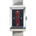  Shop Authentic Gucci G Frame Red and Green Dial Silver Mesh Bracelet Watch For Women - YA147401 - Luxxuri