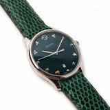  Shop Authentic Gucci G-Timeless Green Mother of Pearl Dial Green Leather Strap Watch For Women - YA126585 - Luxxuri