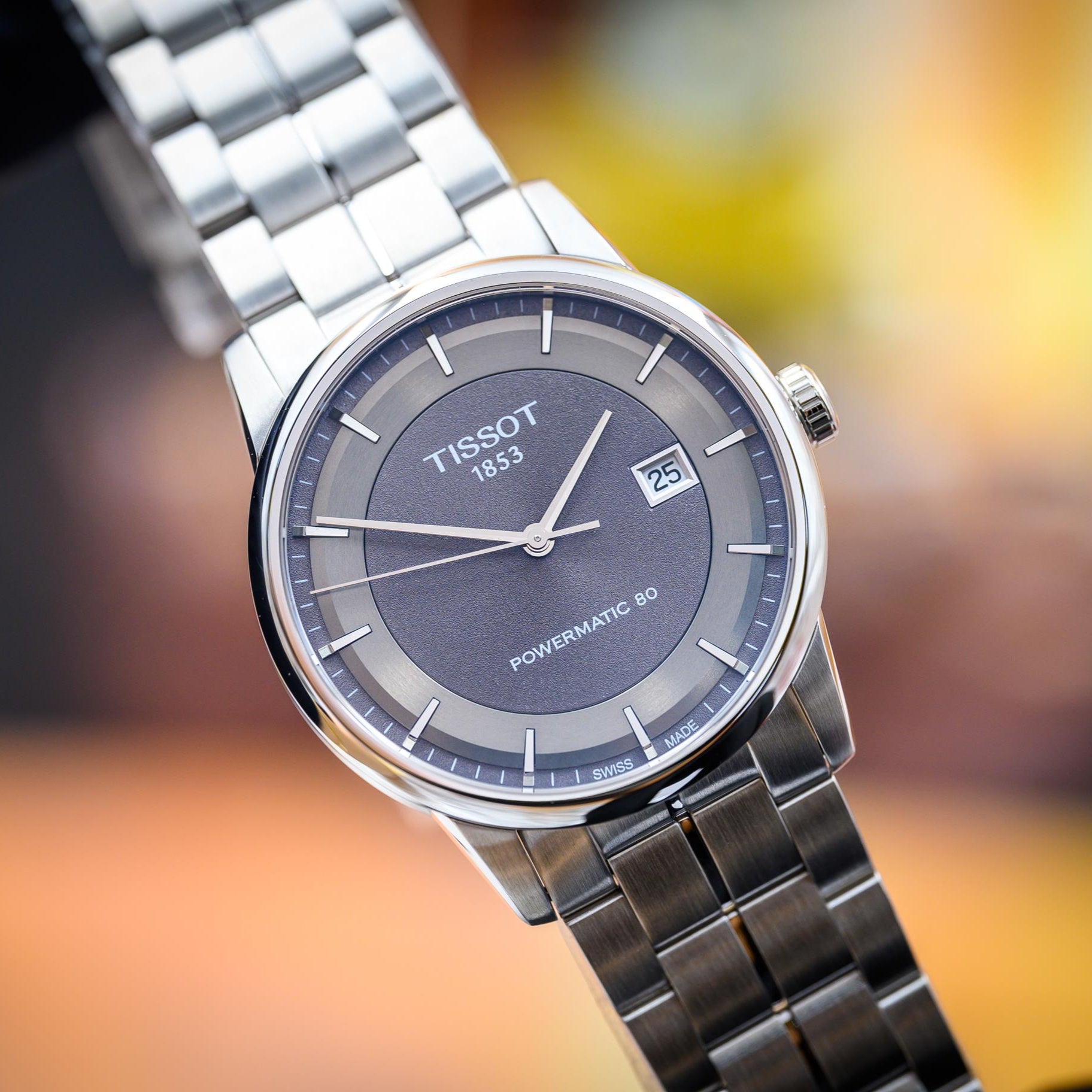  Shop Authentic Tissot Luxury Powermatic 80 Grey Dial Silver Steel Strap Watch for Men - T086.407.11.061.00 - Luxxuri