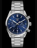  Shop Authentic Tag Heuer Carrera Chronograph Blue Dial Silver Steel Strap Watch for Men - CBN2011.BA0642 - Luxxuri