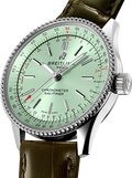 Breitling Navitimer Automatic 35 Green Dial Green Leather Strap Watch for Women - A17395361L1P1