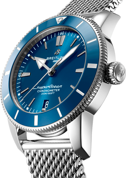  Shop Authentic Breitling Superocean Heritage B20 Automatic 44 Blue Dial Silver Mesh Bracelet Watch for Men - AB2030161C1A1 - Luxxuri