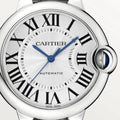  Shop Authentic Cartier Ballon Bleu De Cartier Silver Dial Black Leather Strap Watch for Women - WSBB0028 - Luxxuri