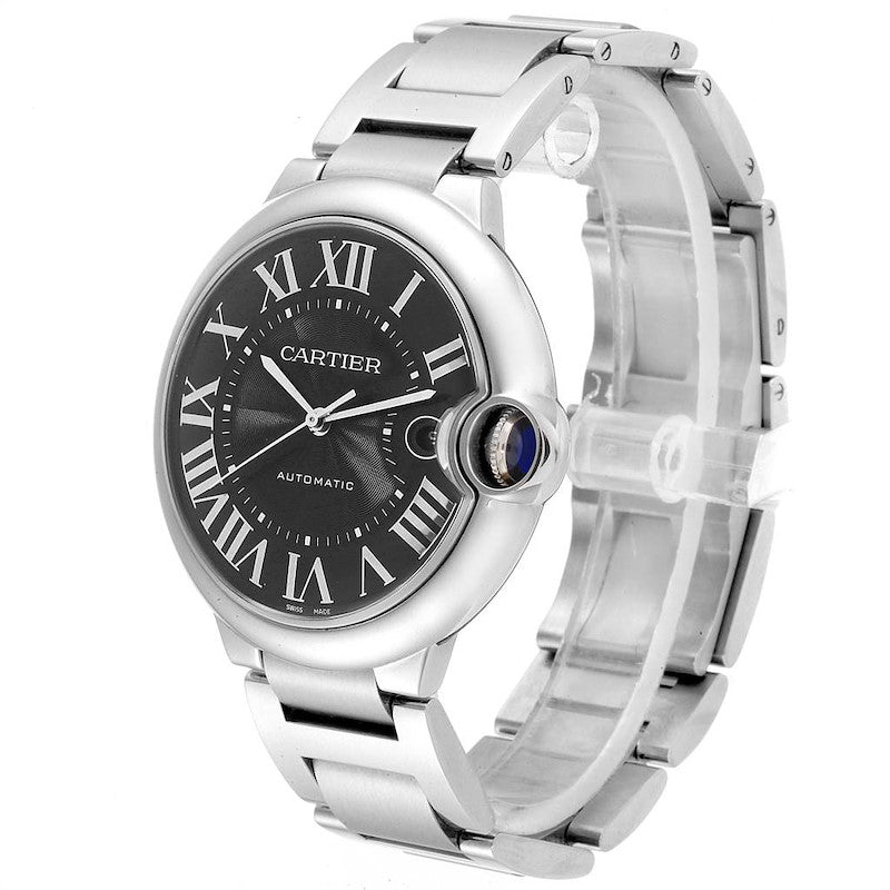  Shop Authentic Cartier Ballon Bleu de Cartier Black Dial Silver Steel Strap Watch for Men - W6920042 - Luxxuri
