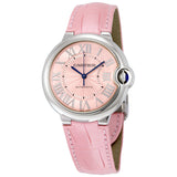  Shop Authentic Cartier Ballon Bleu De Cartier Pink Dial Pink Leather Strap Watch for Women - WSBB0007 - Luxxuri