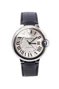  Shop Authentic Cartier Ballon Bleu De Cartier Silver Dial Black Leather Strap Watch for Women - WSBB0028 - Luxxuri